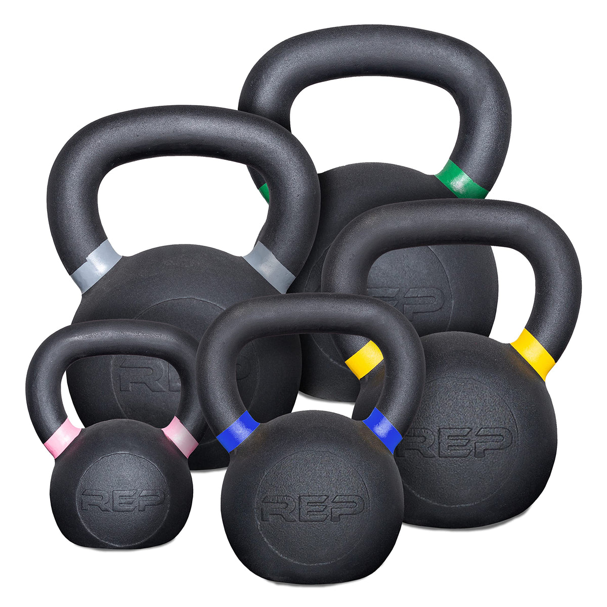 REP Fitness Kettlebell Set and Singles, 4kg to 24kg, 9lb to 53lb Weight Range, Cast Iron, Strength Exercise Training, Home Gym, Power Workout Equipment, Free Weights, Dumbbell Alternative