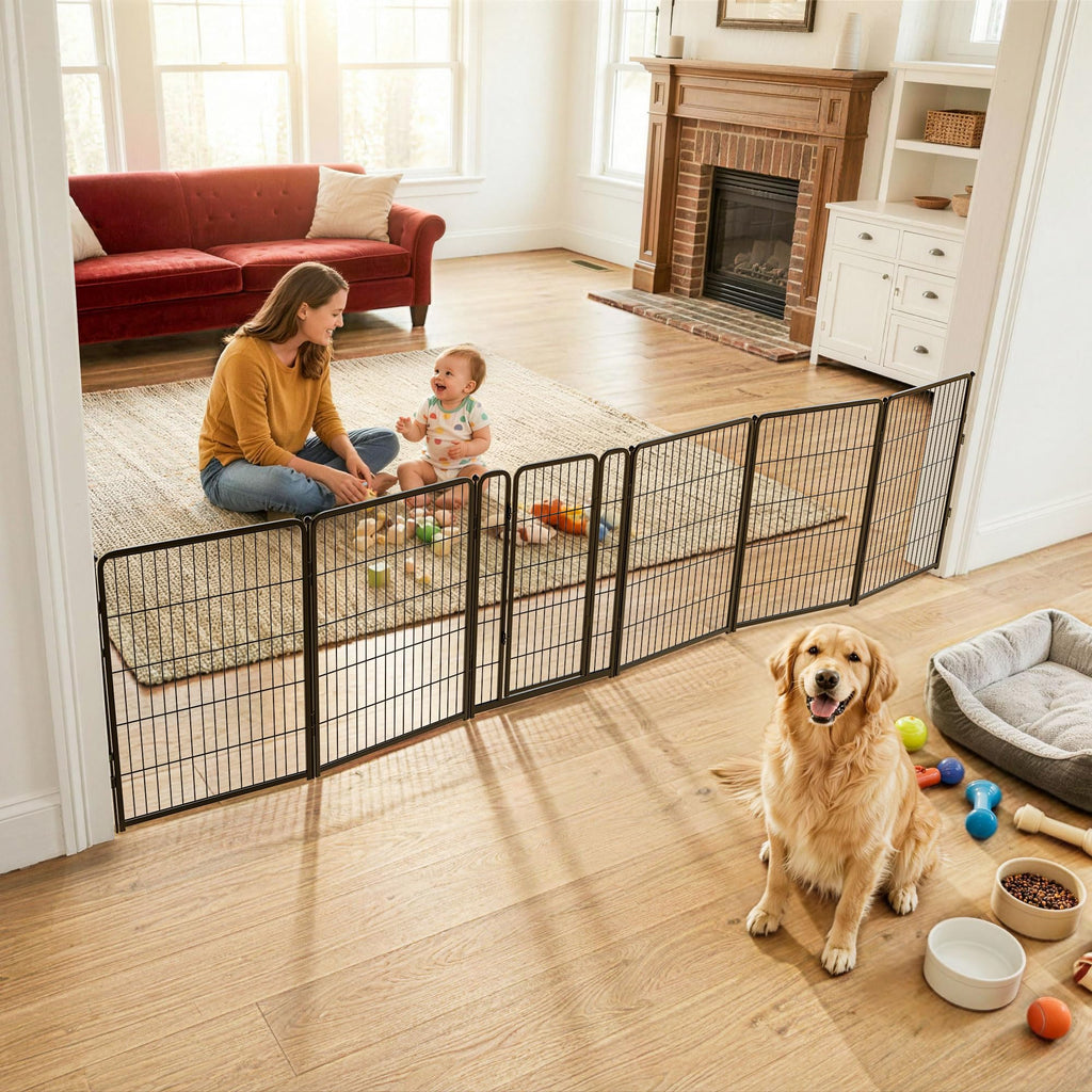 FXW Dog Gate, Extra Wide Adjustable for Openings Up to 165", 32" H