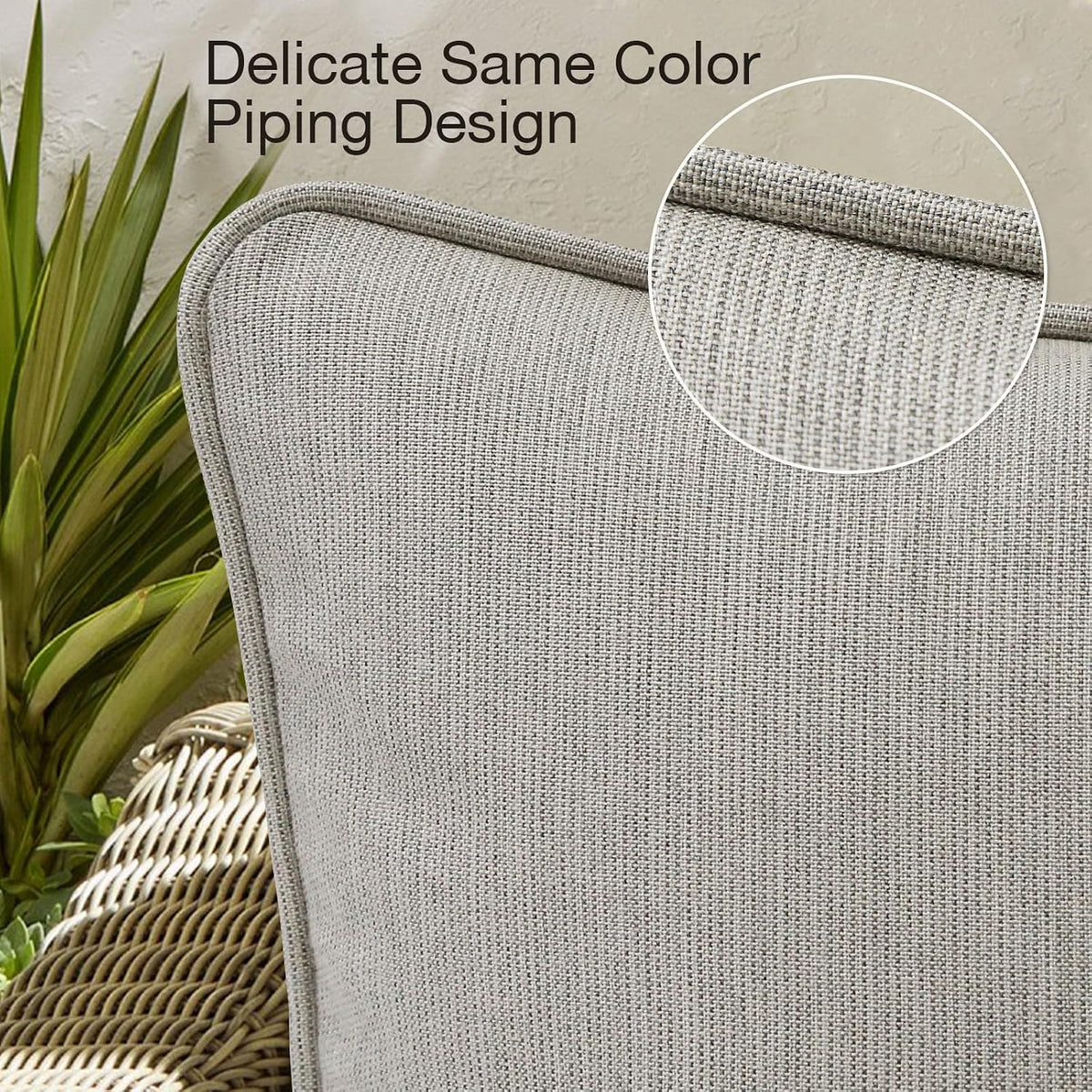 Sunbrella Decorative Outdoor Water Repellent Throw Pillows with Inserts, Set of 4, 18" x18" Pillows for Patio, Backyard, Bed, Couch, and Patio Furniture, Specrtum Pebble