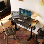 Claiks Electric Height Adjustable Standing Desk, 48x24 Inch, Deep Black
