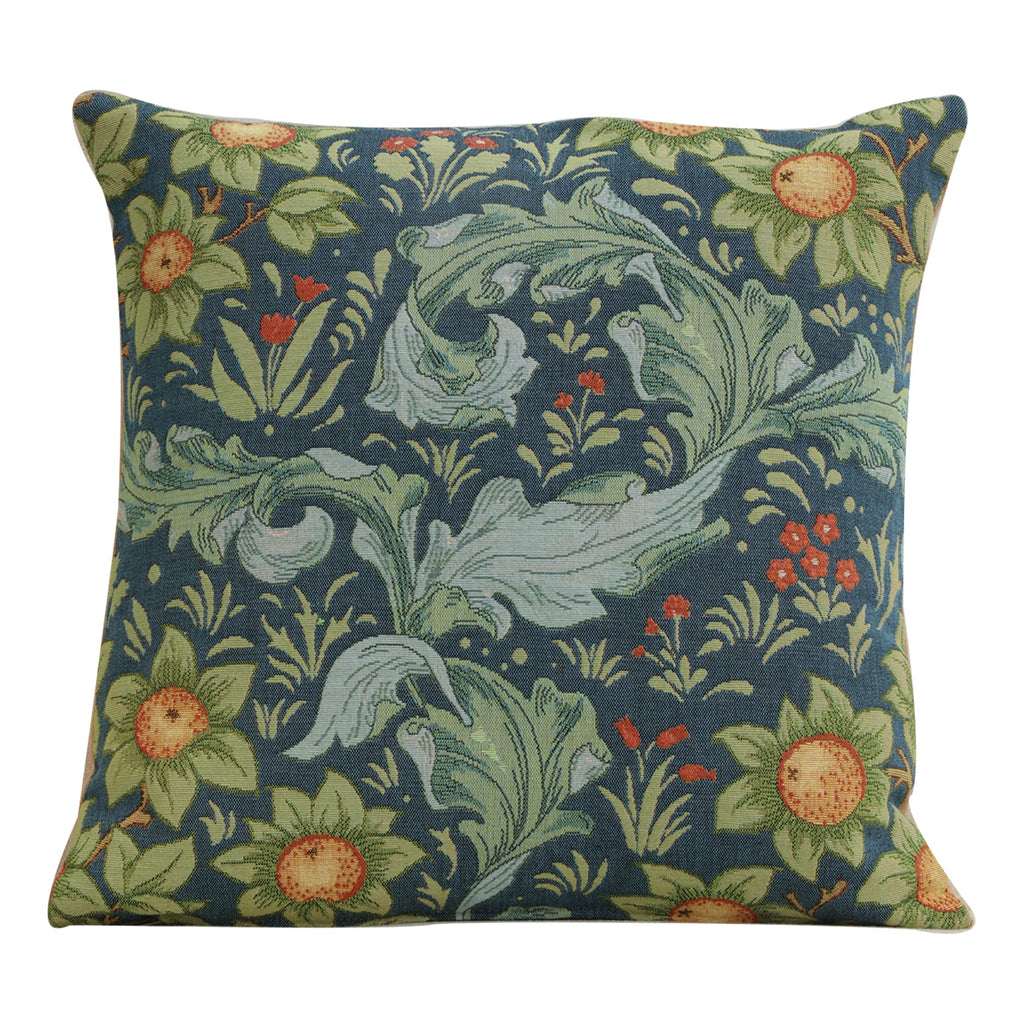 William Morris Kelmscott Tree Blue Tapestry Throw Pillow Cover 19 x 19 in