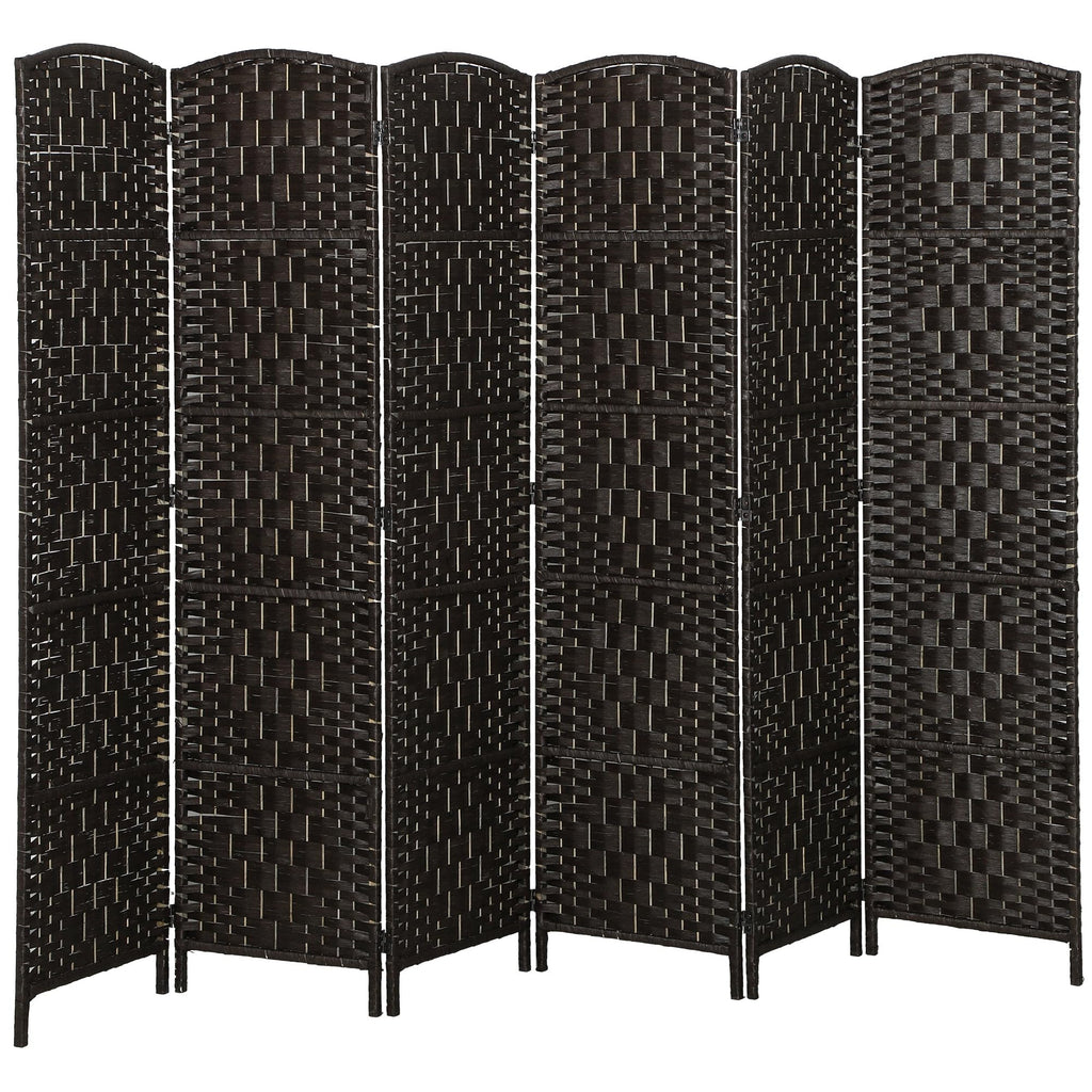 HOMCOM Room Divider 6-Panel, 6FT-Tall Folding Privacy Screen, Natural