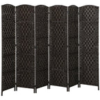 HOMCOM Room Divider 6-Panel, 6FT-Tall Folding Privacy Screen, Natural