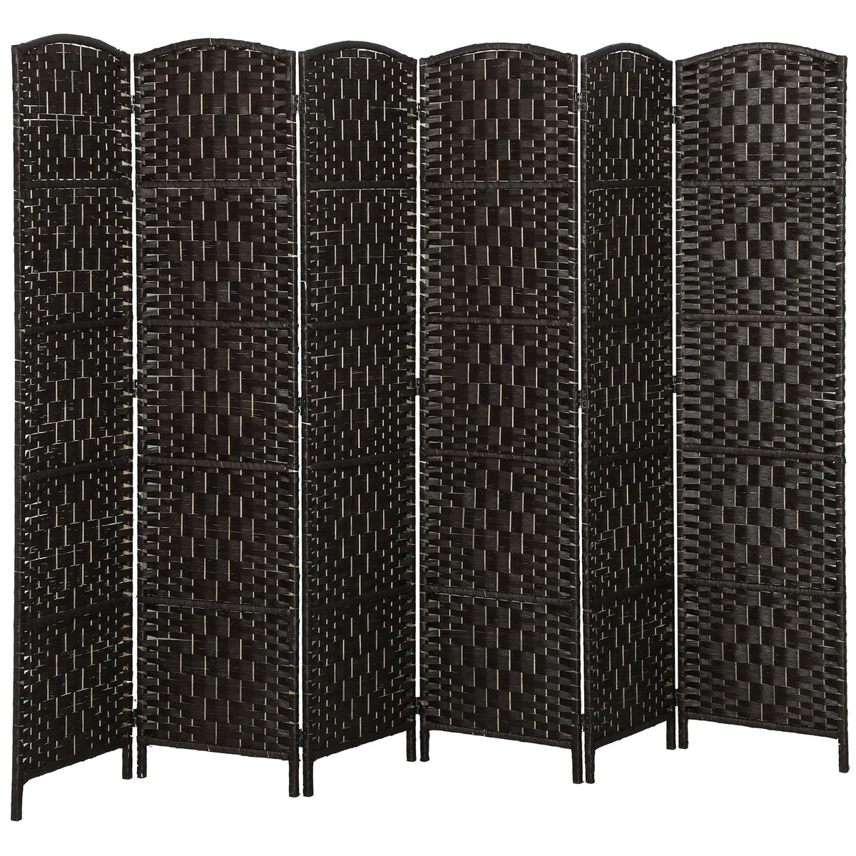 HOMCOM Room Divider 6-Panel, 6FT-Tall Folding Privacy Screen, Natural