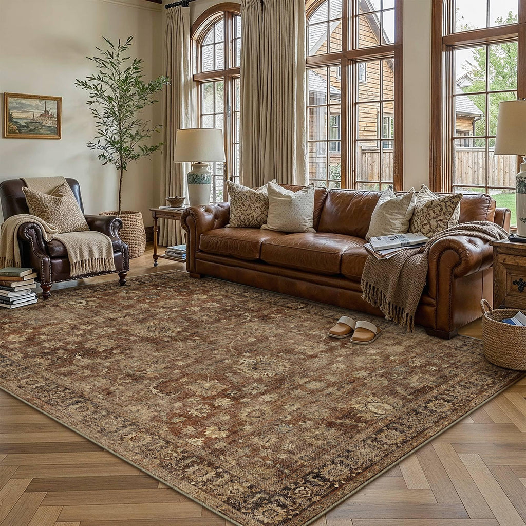 HUGEAR 8x10 Beige Neutral Area Rugs Washable Rug Carpet