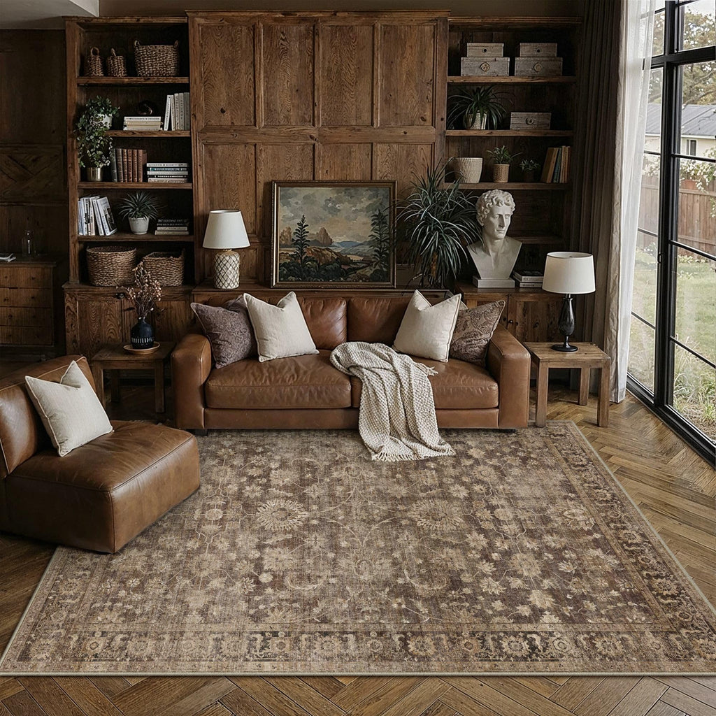 HUGEAR 8x10 Beige Neutral Area Rugs Washable Rug Carpet