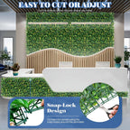 ECOOPTS 20"x20" Faux Ivy Privacy Fence Screen Artificial Boxwood Panels Topiary Hedge Plants for Indoor Outdoor Decoration, #3 Mixed Leaves, 28 Packs