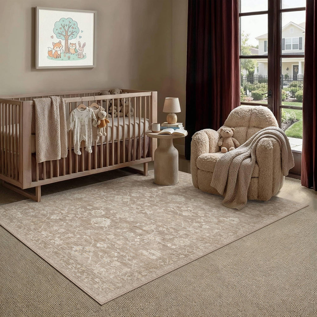 HUGEAR 8x10 Beige Neutral Area Rugs Washable Rug Carpet