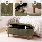 39.4" Ottoman with Storage Upholstered Storage Bench for Living Room