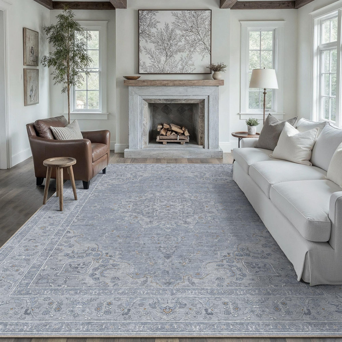 HUGEAR 8x10 Beige Neutral Area Rugs Washable Rug Carpet