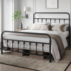 Yaheetech Queen Metal Platform Bed Frame, Victorian Headboard & Footboard