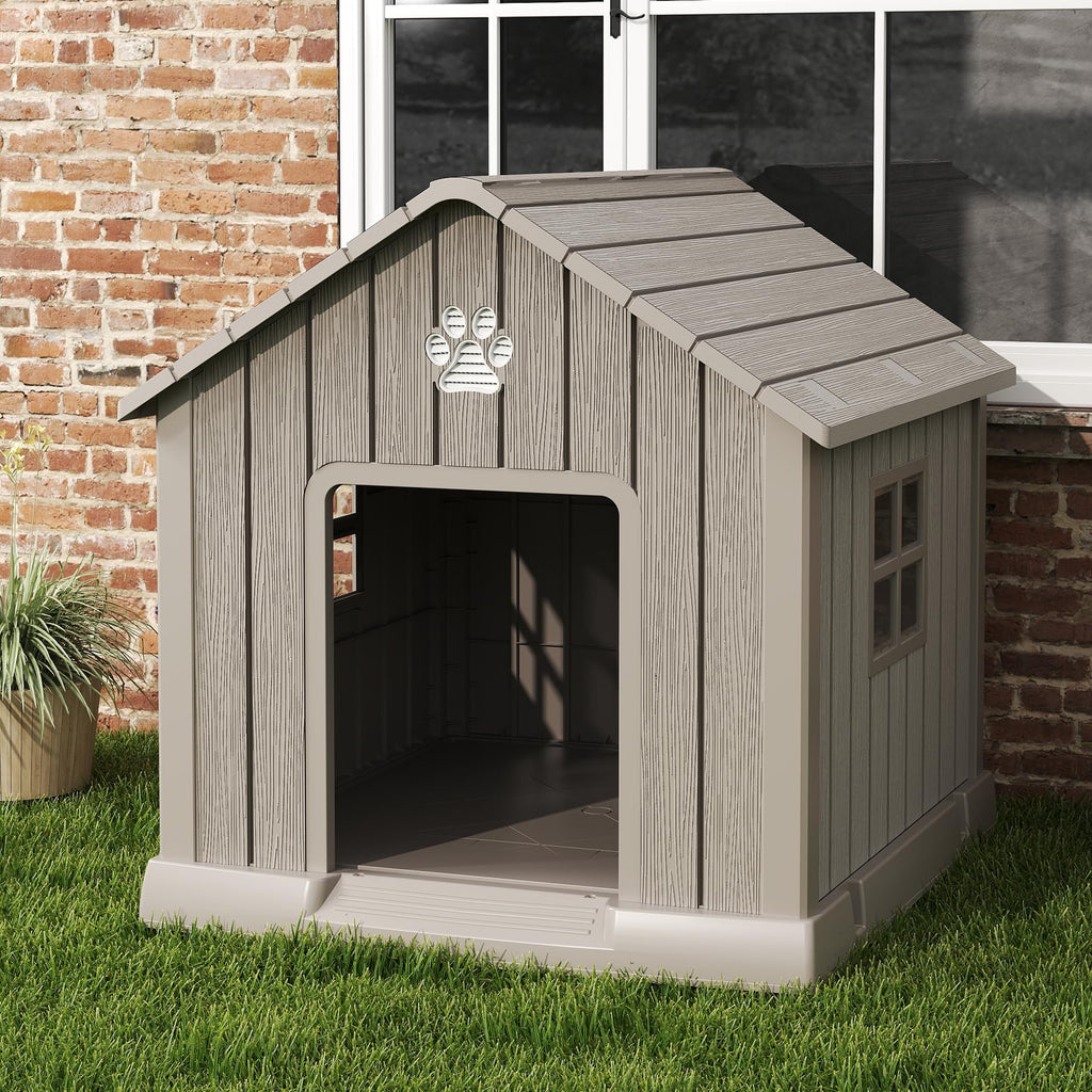 Bifanuo Dog House Outdoor Indoor for Small Dogs - Plastic Pet Shelter, Easy-Assemble & Weather-Resistant for Living Room, Balcony (Blue, 18" L x 22.4" W x 22.2" H)
