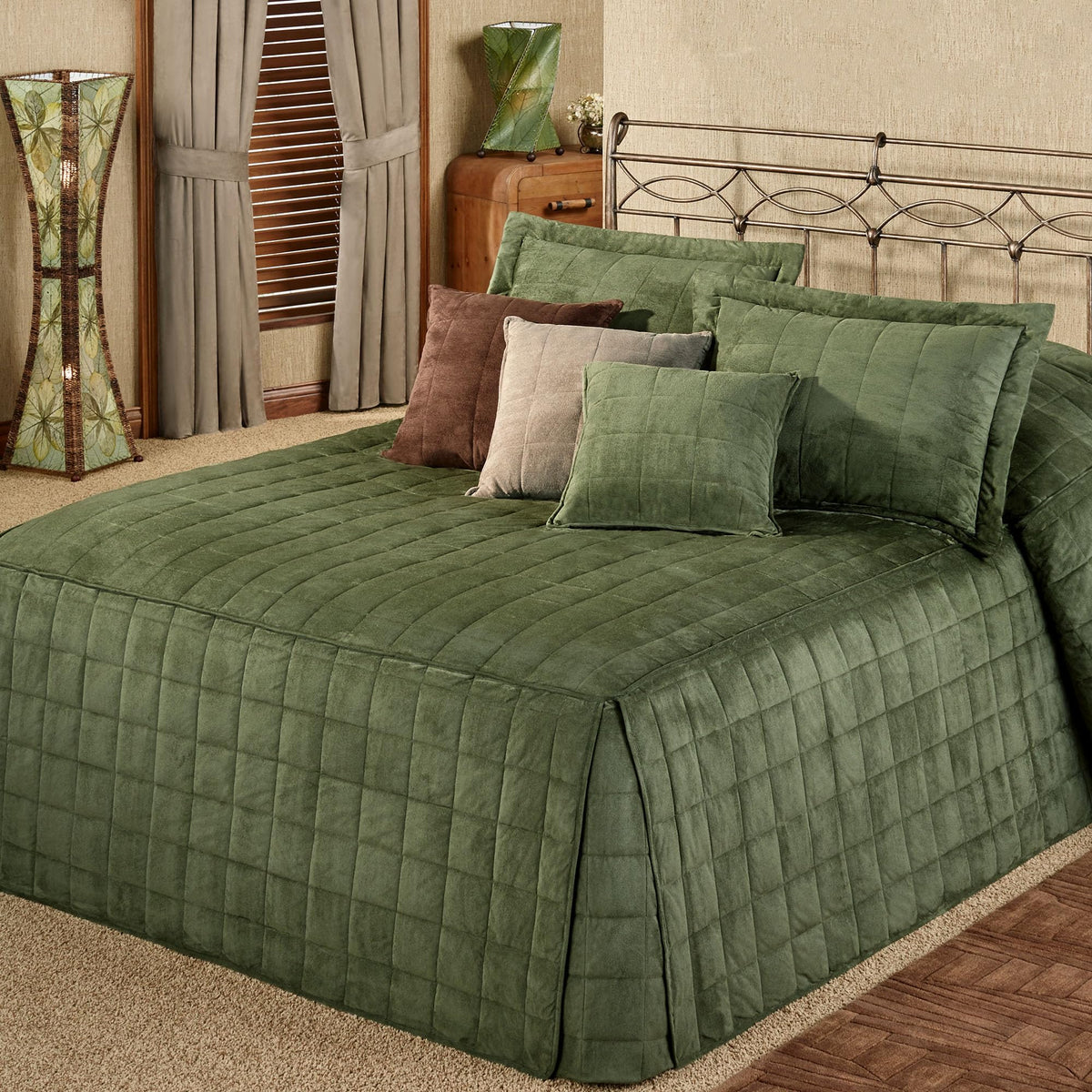Touch of Class Camden Luxury Bedding, Deep Sage Green, Twin, 2 Pc Set