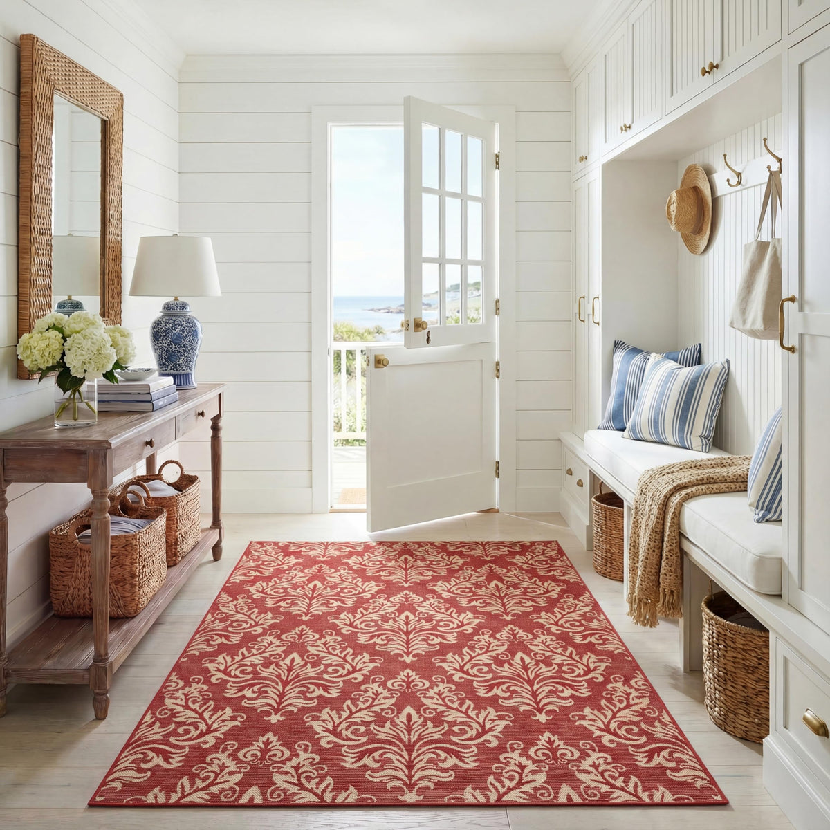 SAFAVIEH Courtyard Collection 5'3" x 7'7" Black/Cream CY6930 Indoor/ Outdoor Waterproof Easy-Cleaning Patio Backyard Mudroom Area-Rug