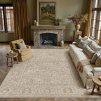 HUGEAR 8x10 Beige Neutral Area Rugs Washable Rug Carpet