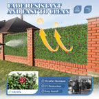 ECOOPTS 40"x40" Faux Ivy Privacy Fence Screen Artificial Boxwood Panels Topiary Hedge Plants for Indoor Outdoor Decoration, #1 Mixed Leave, 1 Pack