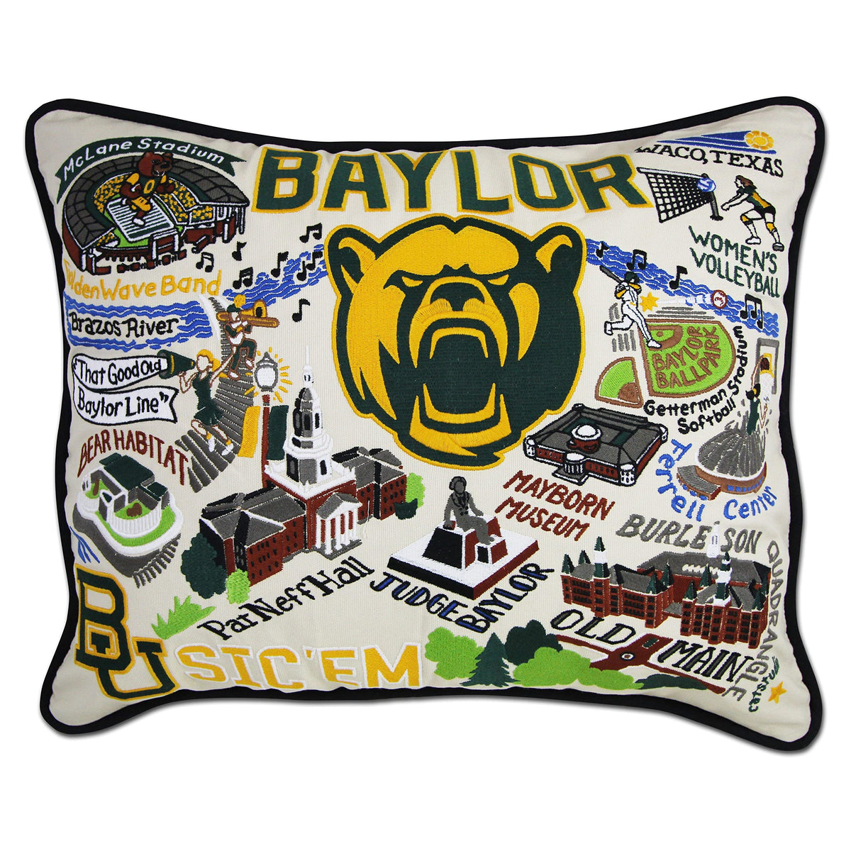 Catstudio Texas A&M Aggies Hand Embroidered Throw Pillow