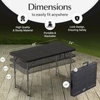 2 PACK of 4 Feet Foldable Table Adjustable Height with Built in Handle, Steel Legs | 4FT Heavy Duty Portable | Perfect for Party Dining Wedding Events Picnic Indoor Outdoor Camping Folding - 4 Foot