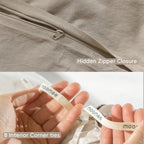 MooMee Duvet Cover Set 100% Washed Cotton Linen Like King