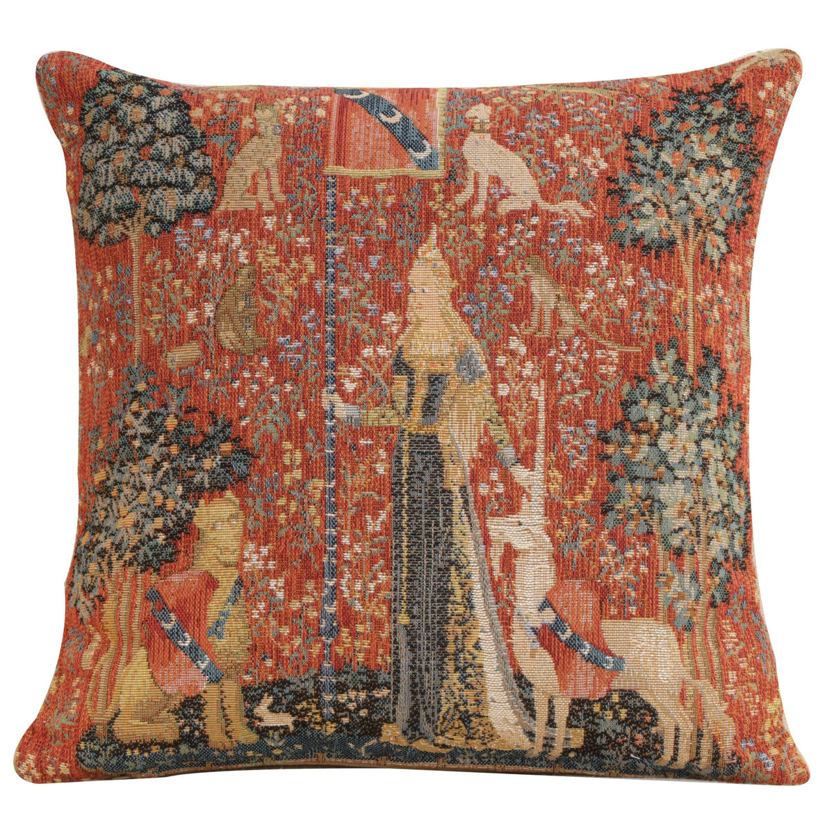 Medieval Rabbit I Tapestry Throw Pillow Cover 19"x19" With Invisible Zipper