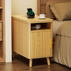 Huuger Narrow End Table with Charging Station, USB-C Port