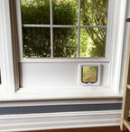 Custom Cat Door Window Insert - PVC Base | Insulated & Weather-Sealed | Tool-Free Install for Horizontal & Vertical Windows | Microchip Lock Options | Made in USA | Small Dogs & Pets