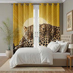 Sun Leopard Curtains 2 Panels, Sunburst Cheetah Blackout Curtains