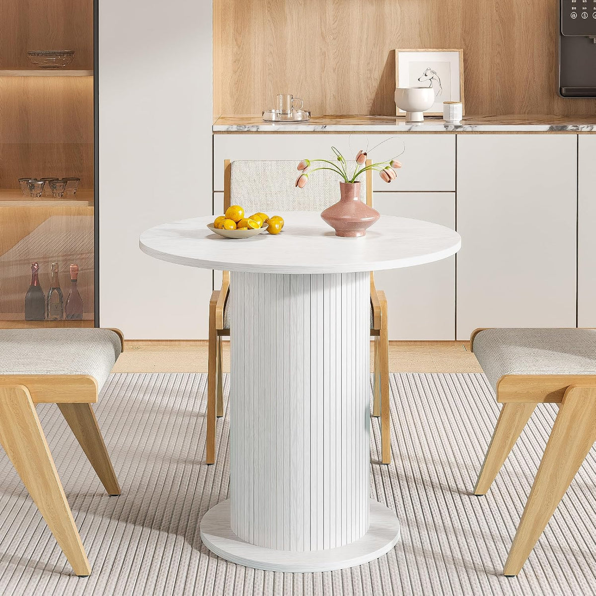 31.5 inch Round Dining Table for 2, Modern Farmhouse Kitchen Table