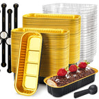Mini Cake Pans with Lids, 600 Pack Pink 6.8oz for Picnic Desserts