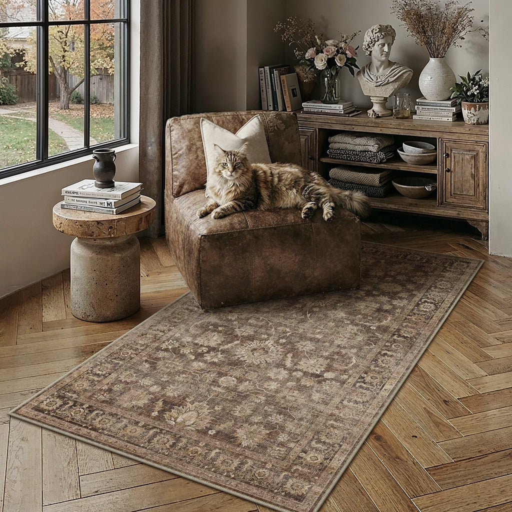 HUGEAR 8x10 Beige Neutral Area Rugs Washable Rug Carpet