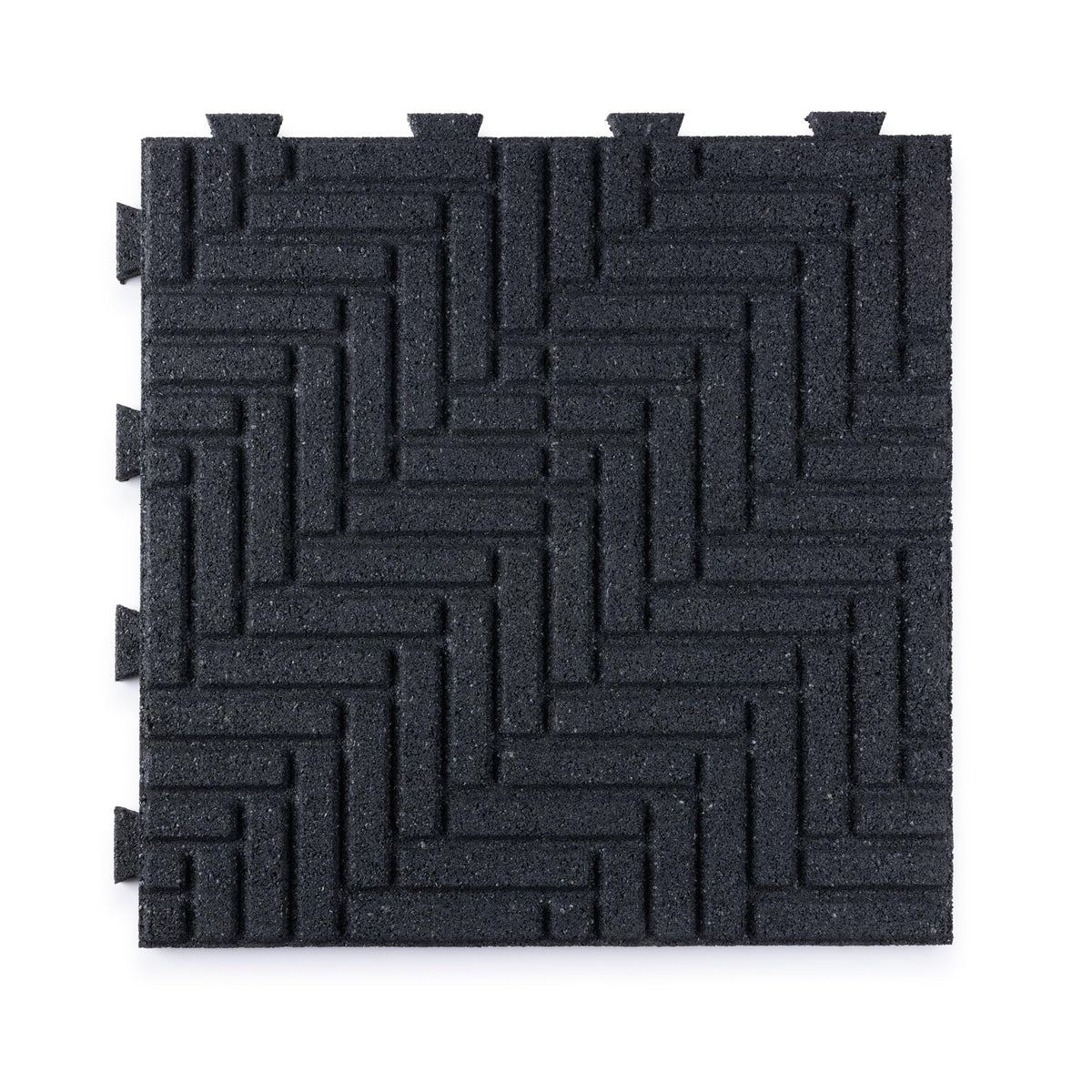 Playsafer Herringbone Rubber Interlocking Tiles | 16 X 16 | Easy Install for Indoor and Outdoor Use (Red, 20 Tiles)