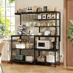 L-Shaped Bakers Rack with Power Outlet