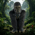 26.38" Realistic Gorilla Garden Statue, Durable Resin Silverback Figurine for Outdoor Yard Patio,Lifelike Resin Wildlife Sculpture for Garden Patio Yard, Unique Gift for Animal Lovers