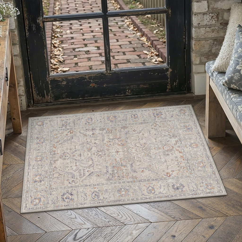 HUGEAR 8x10 Beige Neutral Area Rugs Washable Rug Carpet
