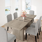 GarveeHome 63" Long Oval Dining Table with Wooden Base for 4-6 People
