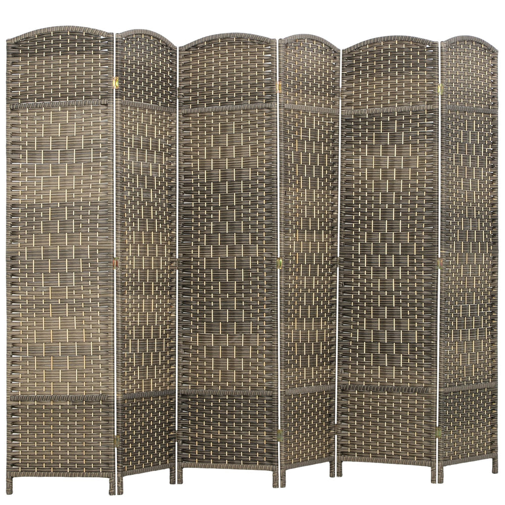 HOMCOM 3 Panel Room Divider 6 Ft Privacy Screen Hand-Woven Washed Oak