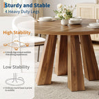 IDEALHOUSE 47" Round Dining Table for 4-6, Farmhouse Wood Kitchen Table