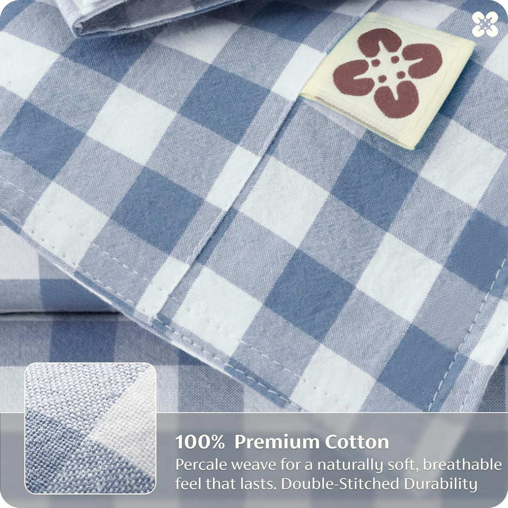 Bedsure PureWoven Gingham Duvet Cover Set Linen‑Like, King Size, 3-PC
