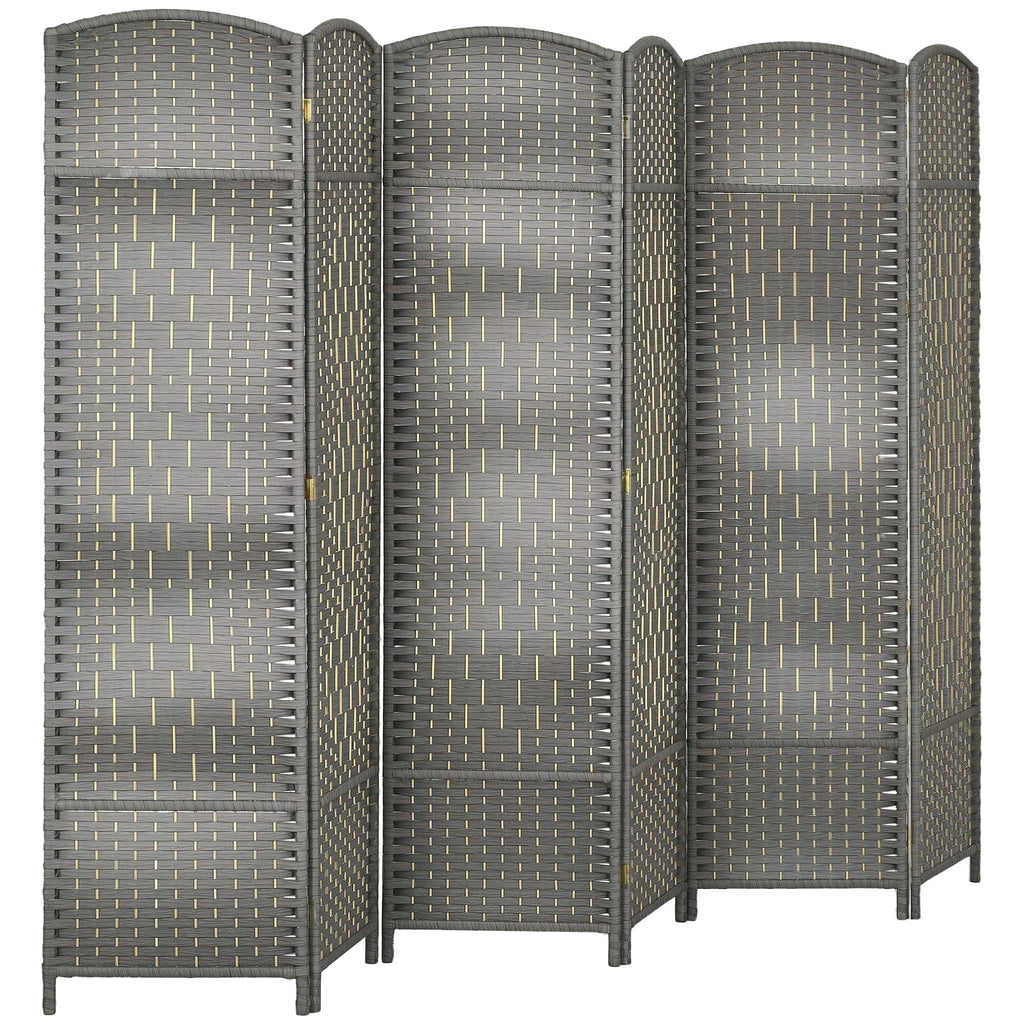 HOMCOM 3 Panel Room Divider 6 Ft Privacy Screen Hand-Woven Washed Oak