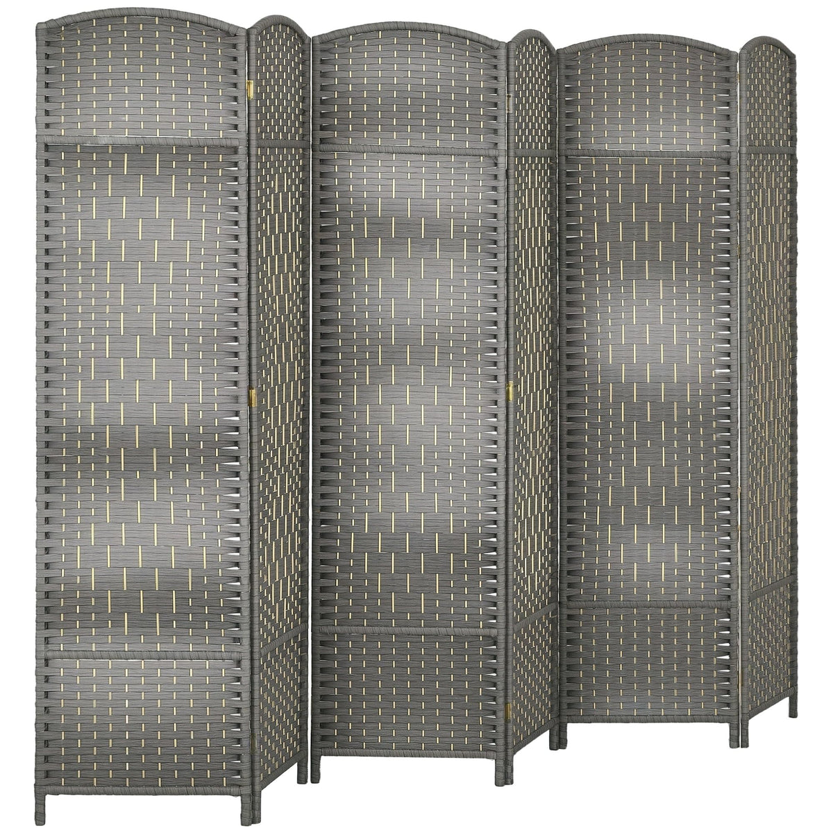 HOMCOM 3 Panel Room Divider 6 Ft Privacy Screen Hand-Woven Washed Oak