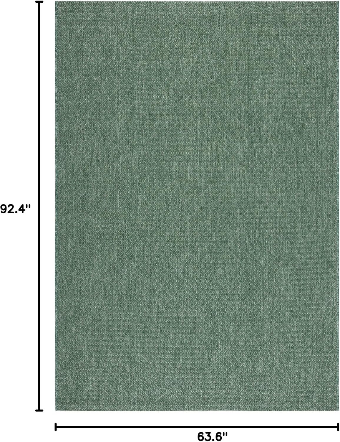 SAFAVIEH Washable Rug Outdoor Courtyard Collection - 5'3" x 7'7", Dark Green, Non-Shedding & Easy Cleaning, Ideal for Patio, Backyard, Mudroom (CY6520-32222)