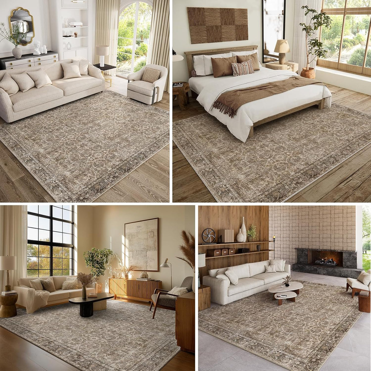 Machine Washable Rugs for Living Room: 8x10 Area Rugs for Bedroom