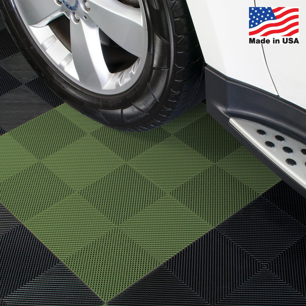 B2US5030 Deck and Patio Flooring Interlocking Tiles Perforated Pack, Green, 30-Pack