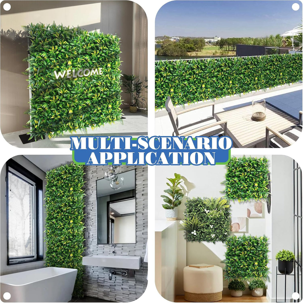 ECOOPTS 20"x20" Faux Ivy Privacy Fence Screen Artificial Boxwood Panels Topiary Hedge Plants for Indoor Outdoor Decoration, #3 Mixed Leaves, 20 Packs