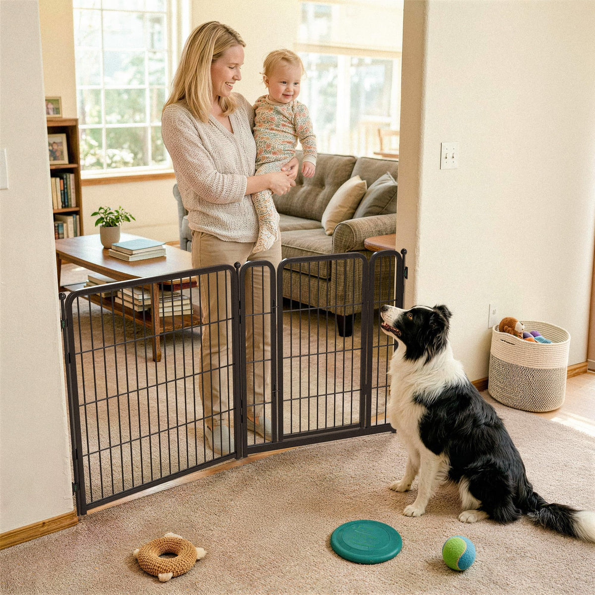 FXW Dog Gate, Extra Wide Adjustable for Openings Up to 165", 32" H