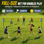 3-in-1 Volleyball Badminton Pickleball Net Set Adjustable Height