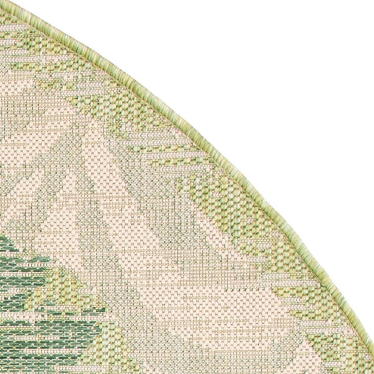 SAFAVIEH Washable Rug Outdoor Courtyard Collection - 6'7" Round, Green & Beige, Non-Shedding & Easy Cleaning, Ideal for Patio, Backyard, Mudroom (CY7556-21812)