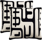 SAFAVIEH Maize Modern Throw Pillows Set of 2, 24x24 Black PIL162A-2424-SET2
