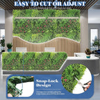 ECOOPTS 40"x40" Faux Ivy Privacy Fence Screen Artificial Boxwood Panels Topiary Hedge Plants for Indoor Outdoor Decoration, 9 Mixed Leave, 3 Packs