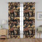 Peacock Curtains 96 Inches Long, Oriental Floral Animal Blackout Curtain